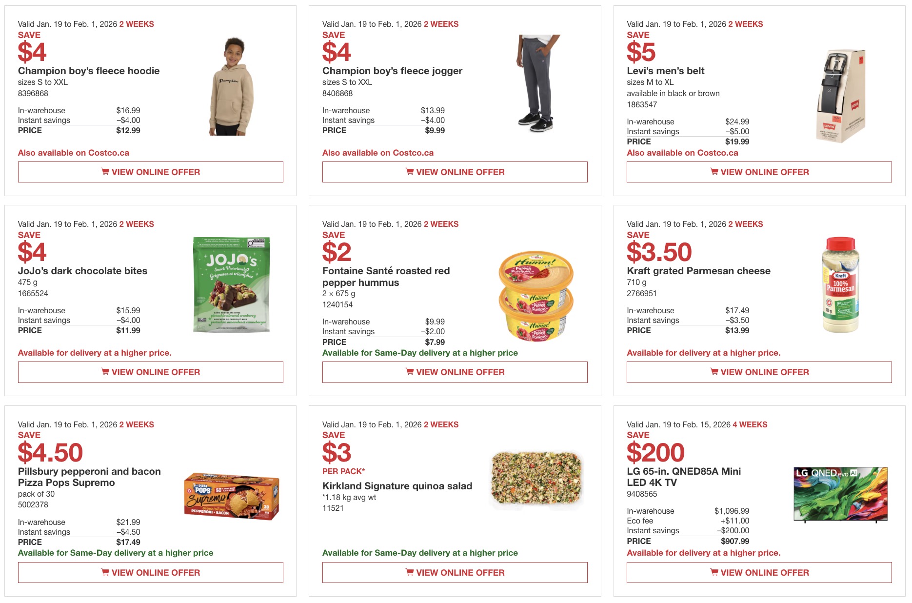 Costco 本周特价1月19日- 2月1日, 2026 - 大温本周特价