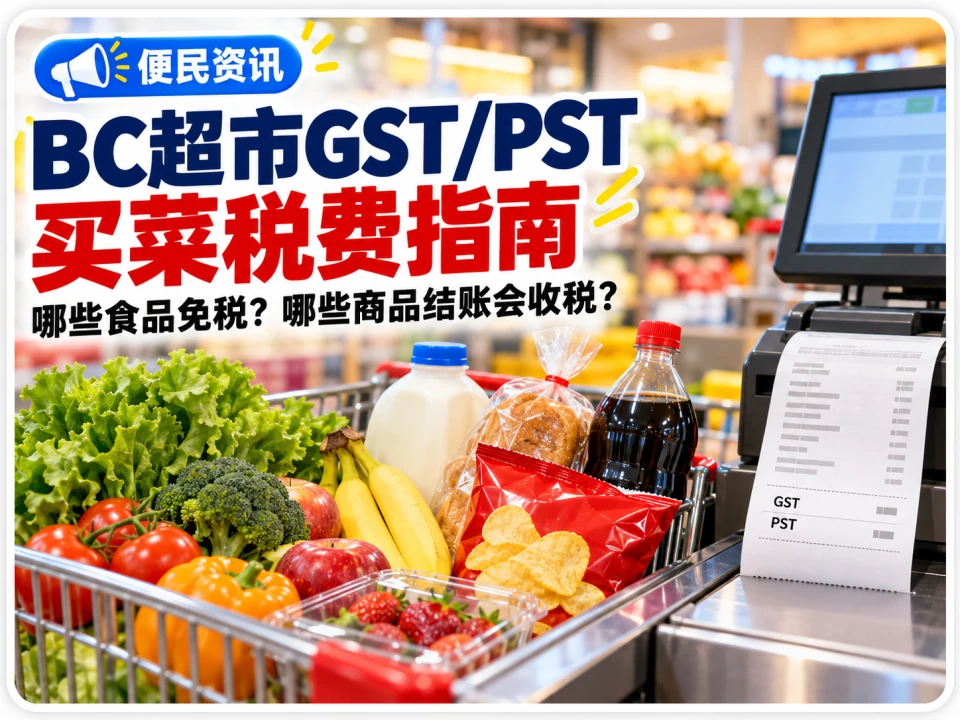 BC超市GST/PST买菜税费指南，了解哪些食品免税及哪些商品结账会收税