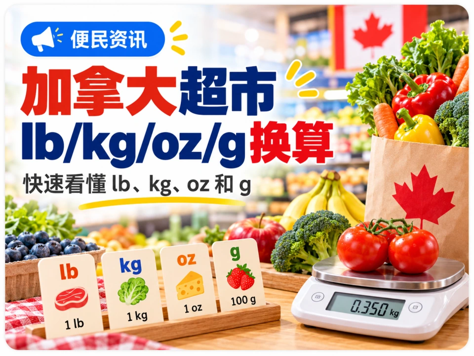 加拿大超市lb、kg、oz、g重量单位换算指南