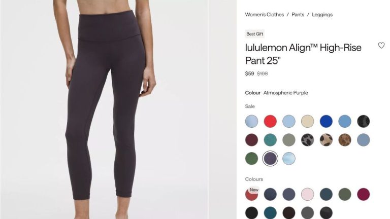 lululemon Align 25 英寸 Atmospheric Purple 紧身裤官方商品画面，优惠价 C$59。